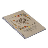 秋カエデのリーフ与えフレ感謝していーム文字デザイン ノートブック (右側)