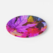 秋カエデの木の葉カラフル紫オレンジ ペーパープレート (アングル)