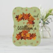 秋カエデの葉（オレンジブラウン） 2歳の誕生日 招待状 (スタンド正面)