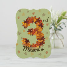 秋カエデの葉(橙（だい）茶（だい）黄（い）三歳誕生日