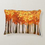 秋カエデ樹林秋の森オレンジグレー アクセントクッション (裏面)