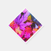 秋カエデ葉カラフル秋ピンク紫 スタンダードカクテルナプキン (角)