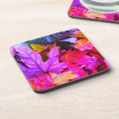 秋カエデ葉リカラフル秋自然 コースター (左側)