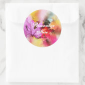 秋カエデ葉水彩秋パステル ラウンドシール (バッグ)