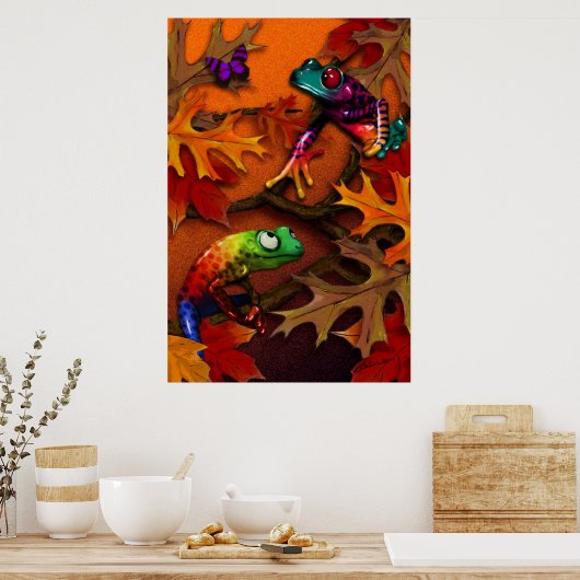 秋カエル ポスター (キッチン)