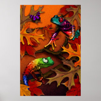 秋カエル ポスター
