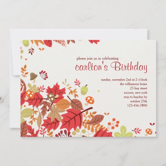 秋カスケード招待状 招待状 (正面)