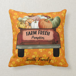 秋カスタマイズのパンプキ離れン金ゴールドコットン16"X16 クッション