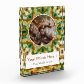 秋カスタムウィンターグリーンブラウンスタークリスマスギフト フォトブロック (左)