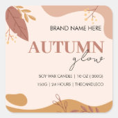 秋カスタムキャンドルラベルテンプレート | 秋の光 スクエアシール (正面)