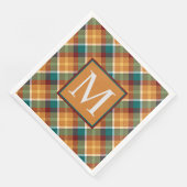 秋カスタムパンプキンオレンジ葉グリーンプレイド (コーナー)