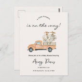 秋カスタムパンプキンベビーシャワーハガキ ポストカード (正面/裏面)