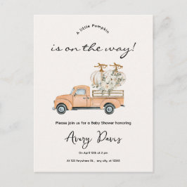 秋カスタムパンプキンベビーシャワーハガキ ポストカード