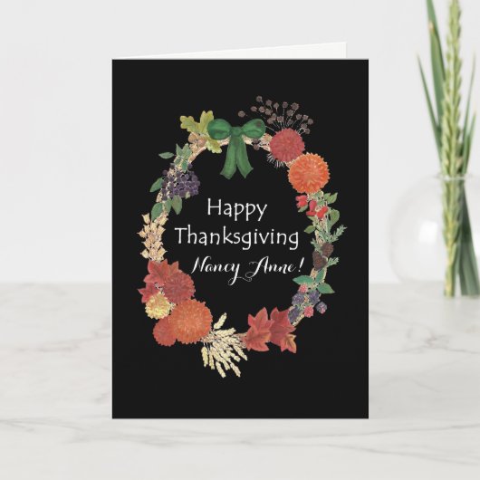 秋カスタムフロント感謝祭リース シーズンカード (正面)