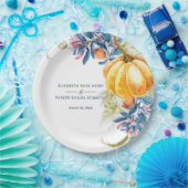 秋カスタムフローラパンプキ結婚ンズ ペーパープレート (パーティー)