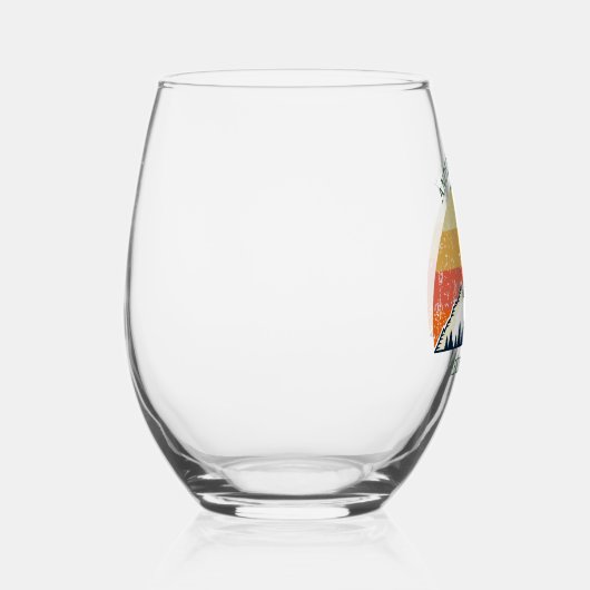 秋カスタムリトリートサンセットマウンテンパーティー ステムなしワイングラス (右)
