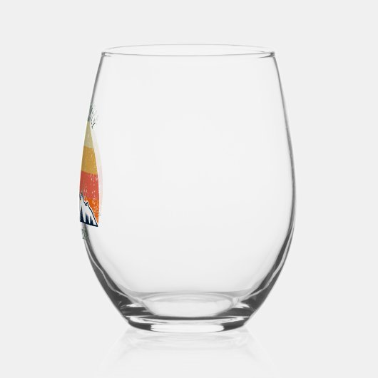 秋カスタムリトリートサンセットマウンテンパーティー ステムなしワイングラス (左)