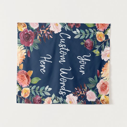 秋カスタム誕生日パーティー写真ブースフローラプロップ タペストリー (正面(横))