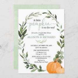 秋カップル赤ちゃんシャワー男女兼用カボチャ 招待状
