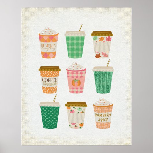 秋カップ |オータムカボキンスパイスラテ ポスター (正面)