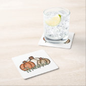 秋カボキンサンクスフルシンプル スクエアペーパーコースター (インサイチュ)