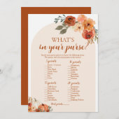 秋カボチャあなたの財布の赤ちゃんシャワーゲームに何がある 招待状 (正面/裏面)