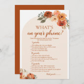 秋カボチャあなたの電話の赤ちゃんシャワーゲームに何がある 招待状 (正面/裏面)