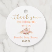 秋カボチャありがとうベイビーシャワーメッセージカード フェイバータグ (正面)