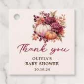 秋カボチャありがとうベイビーシャワー フェイバータグ (正面)