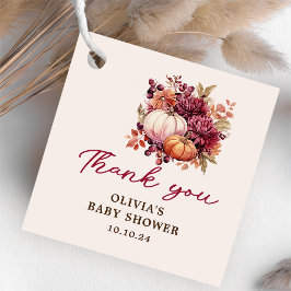 秋カボチャありがとうベイビーシャワー フェイバータグ