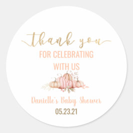 秋カボチャありがとう赤ちゃんシャワー好意ステッカー ラウンドシール