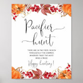 秋カボチャおしゃぶり狩りベビーシャワーゲーム ポスター (正面)