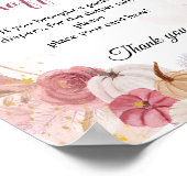 秋カボチャおむつラッフルガール赤ちゃんシャワーサイン ポスター (角)