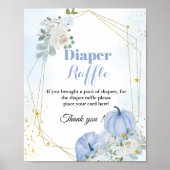 秋カボチャおむつラッフルボーイビーブシャワーサイン ポスター (正面)