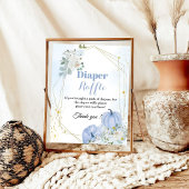 秋カボチャおむつラッフルボーイビーブシャワーサイン ポスター