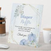 秋カボチャおむつラッフルボーイビーブシャワーサイン 台座サイン (インサイチュ)