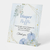 秋カボチャおむつラッフルボーイビーブシャワーサイン 台座サイン (正面)