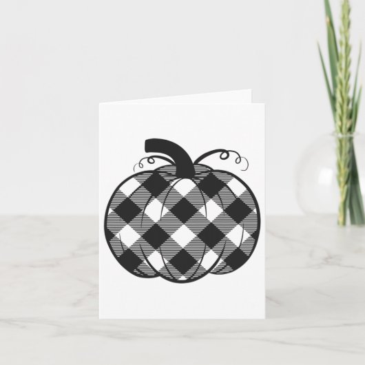 秋カボチャかわいい感謝祭の秋バッファロープライ カード (正面)