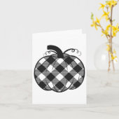 秋カボチャかわいい感謝祭の秋バッファロープライ カード (黄色い花)