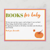 秋カボチャかわいい赤ちゃんシャワー本 エンクロージャーカード (正面)