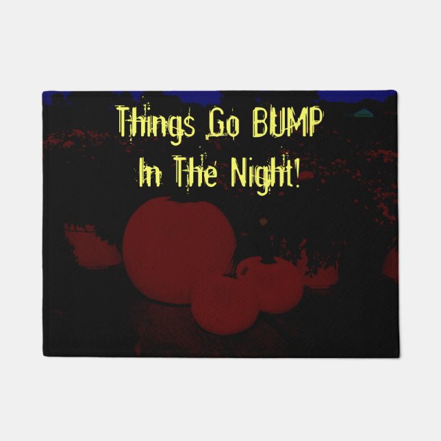 秋カボチャとカスタマイズ可能なメッセージ ドアマット (正面)