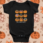 秋カボチャとコケット弓 ベビーボディスーツ