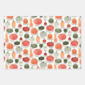 秋カボチャとジャック・オ・ランタン3セット ラッピングペーパーシート (正面3)