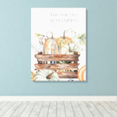 秋カボチャとバイブル・バース キャンバスプリント (インサイチュ (ウッドフロア))