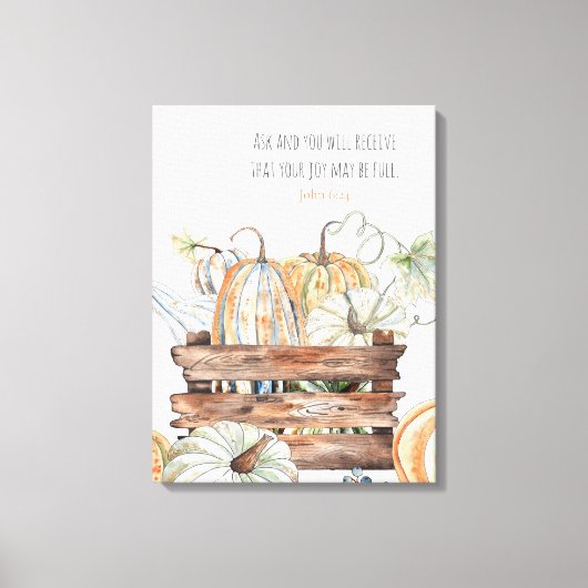 秋カボチャとバイブル・バース キャンバスプリント (正面)