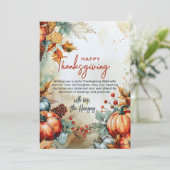 秋カボチャとパインコーン感謝祭カスタム シーズンカード (スタンド正面)