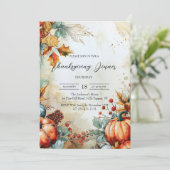 秋カボチャとパインコーン感謝祭 招待状 (スタンド正面)