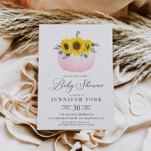 秋カボチャとヒマワリ女の子ベビーシャワー