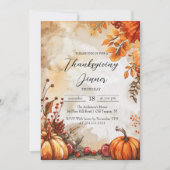 秋カボチャとヒュスサンクスギビング 招待状 (正面)