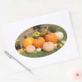 秋カボチャとラム 楕円形シール (封筒)